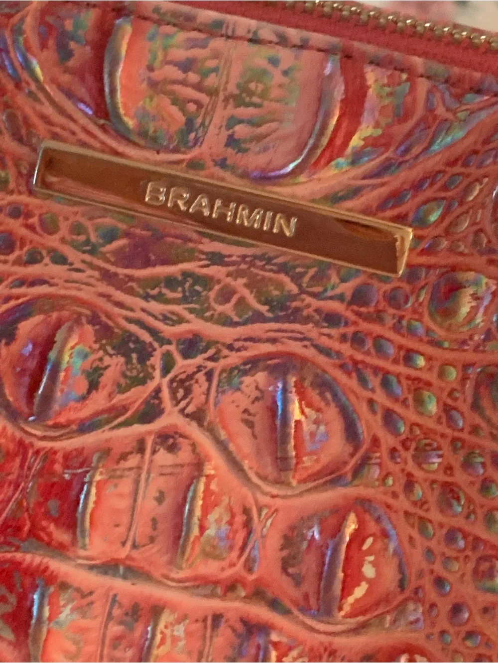 Brahmin Magenta Wonderland small Caroline purse satchel